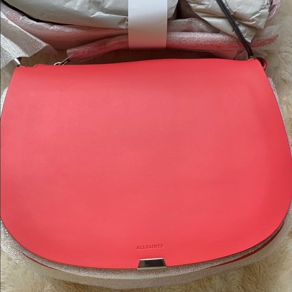 ALL SAINTS Captain Round Leather Crossbody Bag - Picture 10 of 15